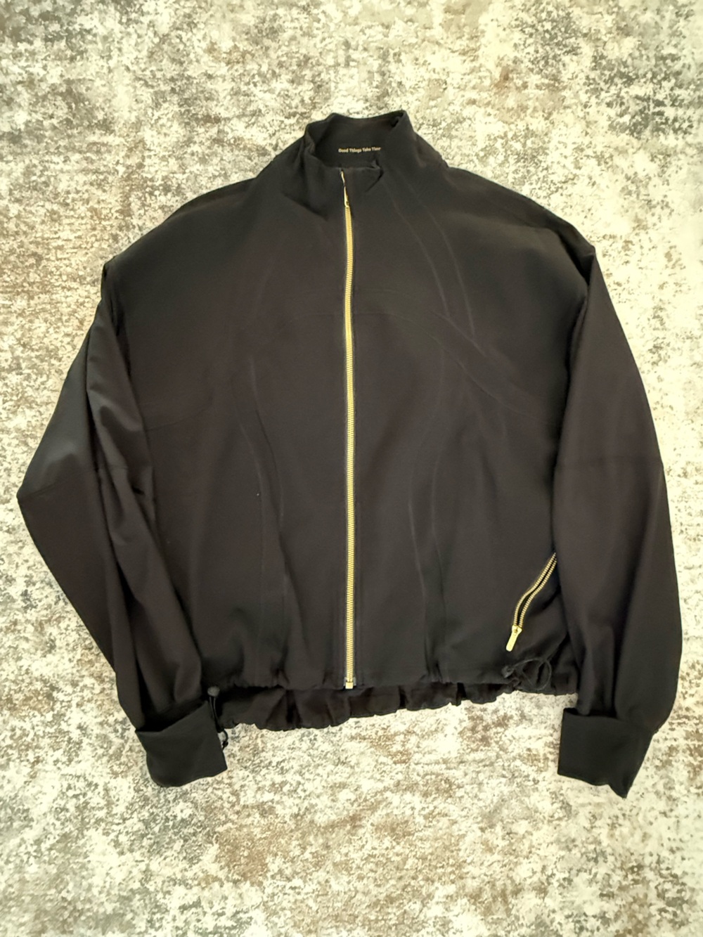 Lululemon Women’s Define Oversized Jacket Luon Fabric- Black with Gold Hardware